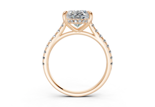 Petunia Pave 2mm Enagaement Ring