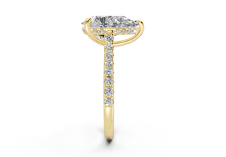 Petunia Pave 2mm Enagaement Ring