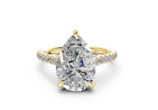 Petunia Pave 2mm Enagaement Ring