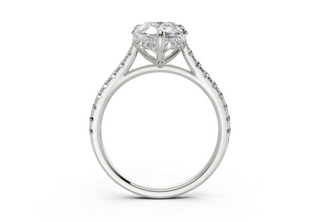 Petunia Pave 2mm Enagaement Ring