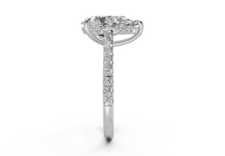 Petunia Pave 2mm Enagaement Ring