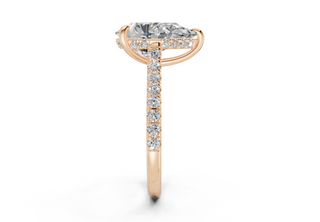 Petunia Pave 2mm Enagaement Ring