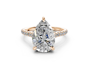 Petunia Pave 2mm Enagaement Ring