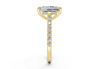 Petunia Pave 2mm Enagaement Ring