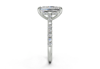 Petunia Pave 2mm Enagaement Ring