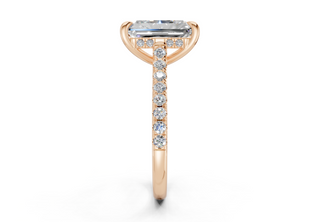 Petunia Pave 2mm Enagaement Ring