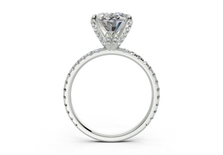 Lilac Pave 2mm Enagaement Ring