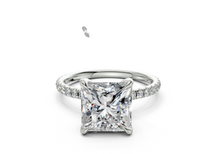 Lilac Pave 2mm Enagaement Ring