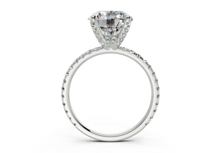 Lilac Pave 2mm Enagaement Ring