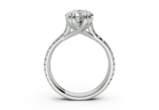 Twin Pave 3.6mm Enagaement Ring