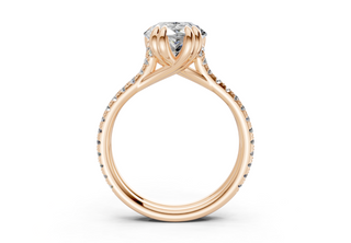 Twin Pave 3.6mm Enagaement Ring