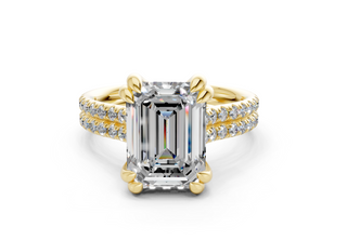 Twin Pave 3.6mm Enagaement Ring