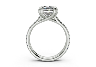 Twin Pave 3.6mm Enagaement Ring