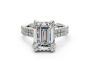 Twin Pave 3.6mm Enagaement Ring