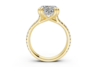 Twin Pave 3.6mm Enagaement Ring
