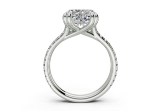 Twin Pave 3.6mm Enagaement Ring