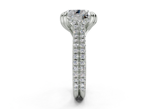 Twin Pave 3.6mm Enagaement Ring