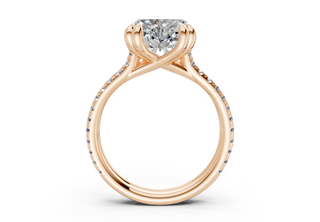 Twin Pave 3.6mm Enagaement Ring