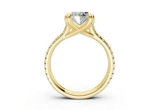 Twin Pave 3.6mm Enagaement Ring