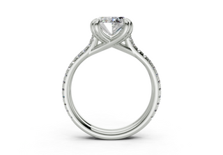 Twin Pave 3.6mm Enagaement Ring