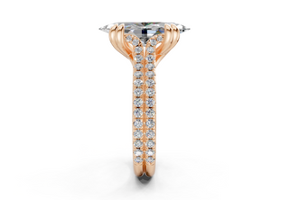 Twin Pave 3.6mm Enagaement Ring