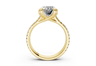 Twin Pave 3.6mm Enagaement Ring