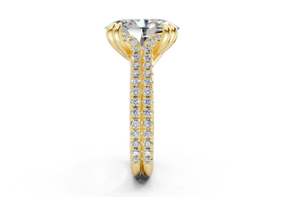 Twin Pave 3.6mm Enagaement Ring