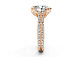 Twin Pave 3.6mm Enagaement Ring