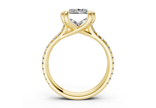 Twin Pave 3.6mm Enagaement Ring