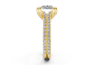 Twin Pave 3.6mm Enagaement Ring