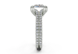 Twin Pave 3.6mm Enagaement Ring