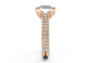 Twin Pave 3.6mm Enagaement Ring