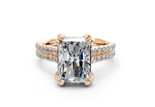 Twin Pave 3.6mm Enagaement Ring