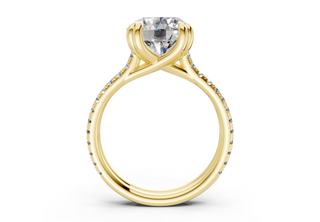 Twin Pave 3.6mm Enagaement Ring