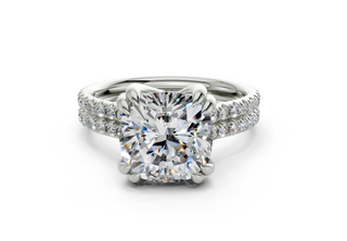 Twin Pave 3.6mm Enagaement Ring