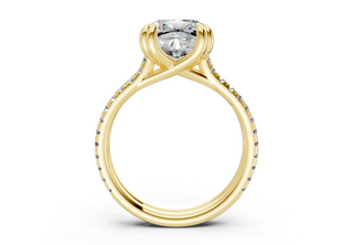 Twin Pave 3.6mm Enagaement Ring