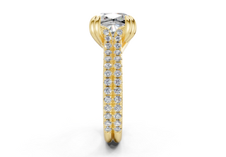 Twin Pave 3.6mm Enagaement Ring