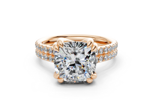 Twin Pave 3.6mm Enagaement Ring