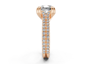 Twin Pave 3.6mm Enagaement Ring