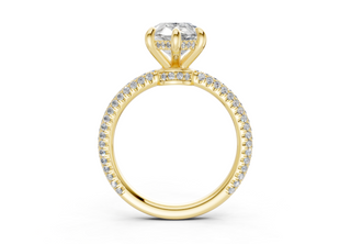 Acacia Pave 3.6mm Enagaement Ring