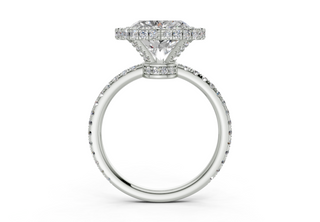 Anemone Pave 2.2mm Enagaement Ring