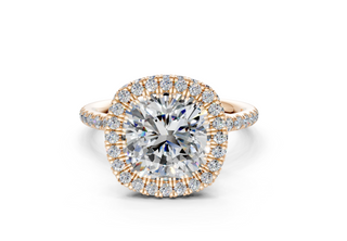 Anemone Pave 2.2mm Enagaement Ring