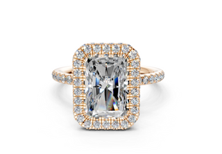 Anemone Pave 2.2mm Enagaement Ring