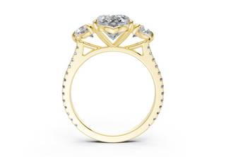 Vespera Three Stone 2mm Enagaement Ring