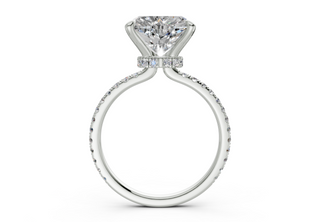 Lotus Pave 1.8mm Enagaement Ring