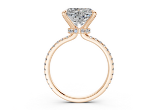 Lotus Pave 1.8mm Enagaement Ring